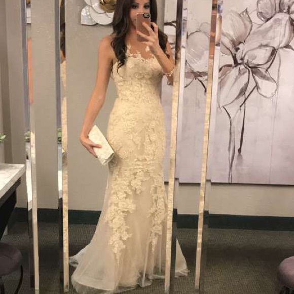 Pronovias it’s my party lace gown wedding dress beige - Picture 5 of 8